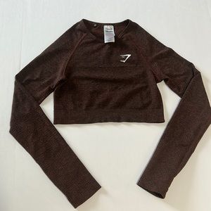 Gymshark Cherry Brown Crop Long Sleeve Top | Size: S | $18